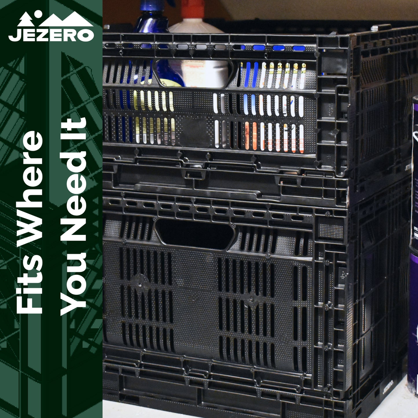 Collapsible Storage Crate, 24" x 16" x 11"