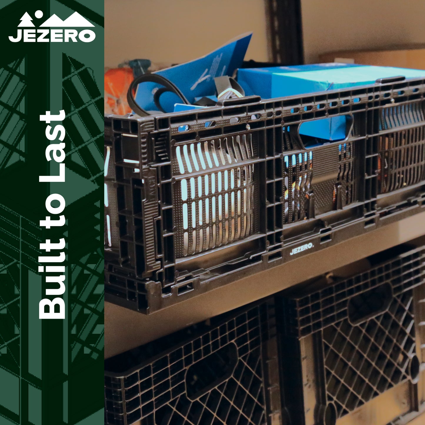 Collapsible Storage Crate, 24" x 16" x 8"