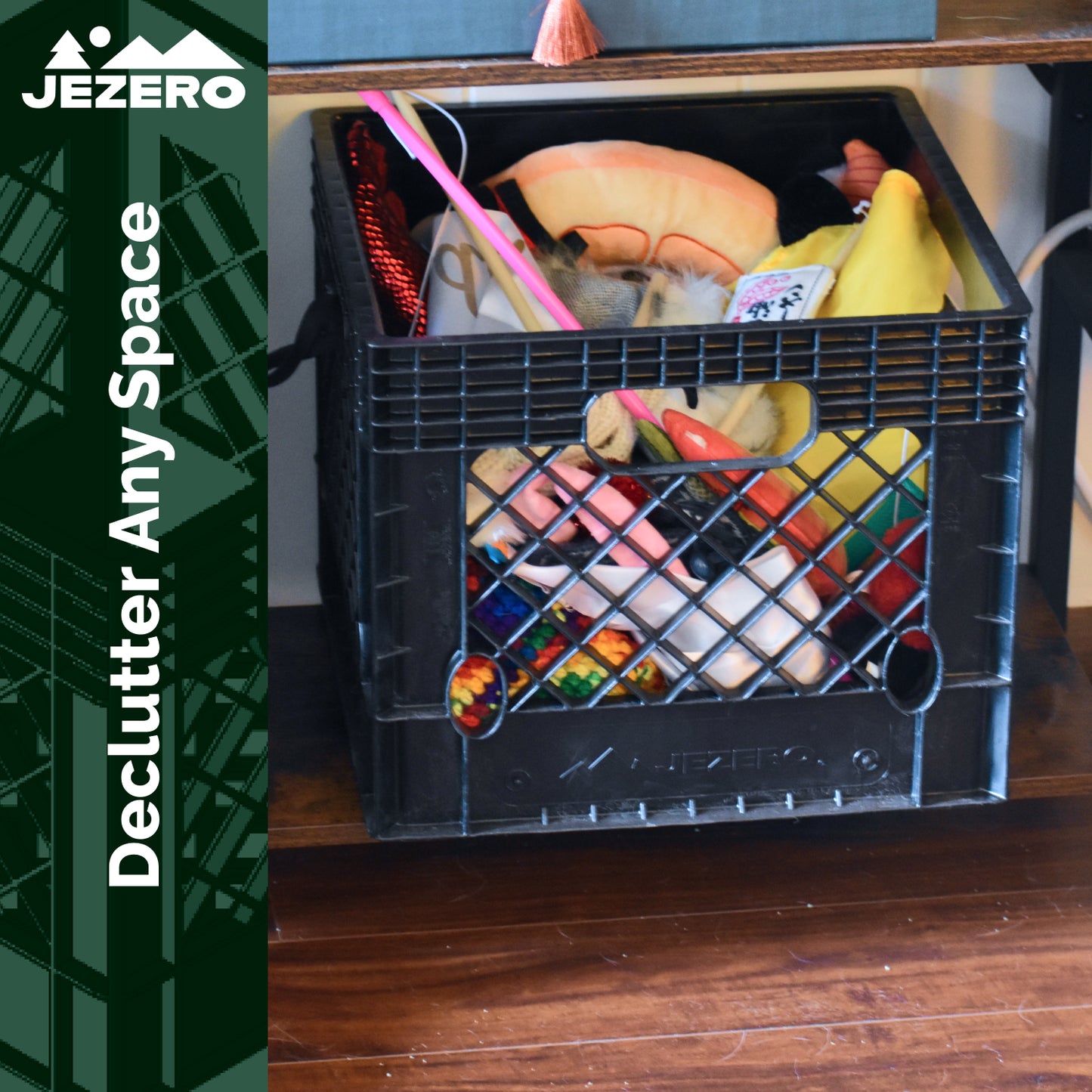 Heavy Duty Utility Tote Crate, 13" x 13" x 11"