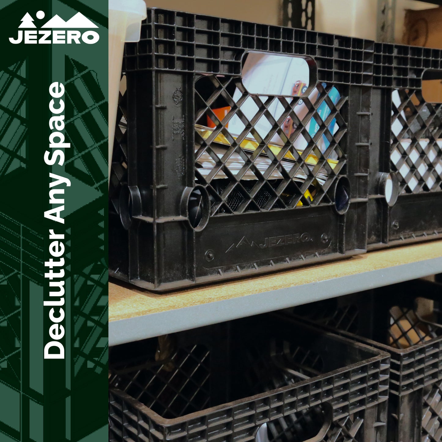 Heavy Duty Utility Tote Crate, 19" x 13" x 11"