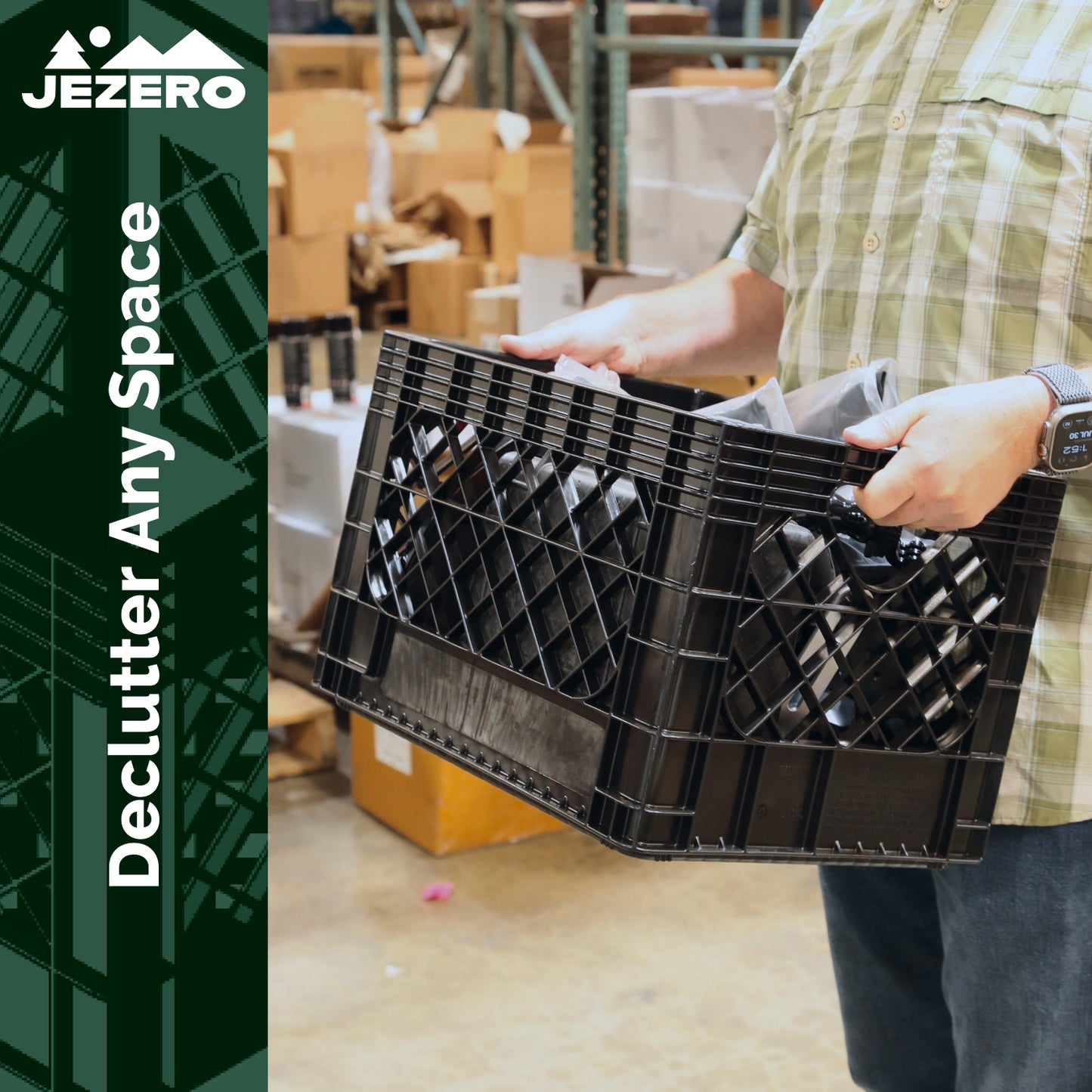 Heavy Duty Utility Tote Crate, 17" x 13" x 11"
