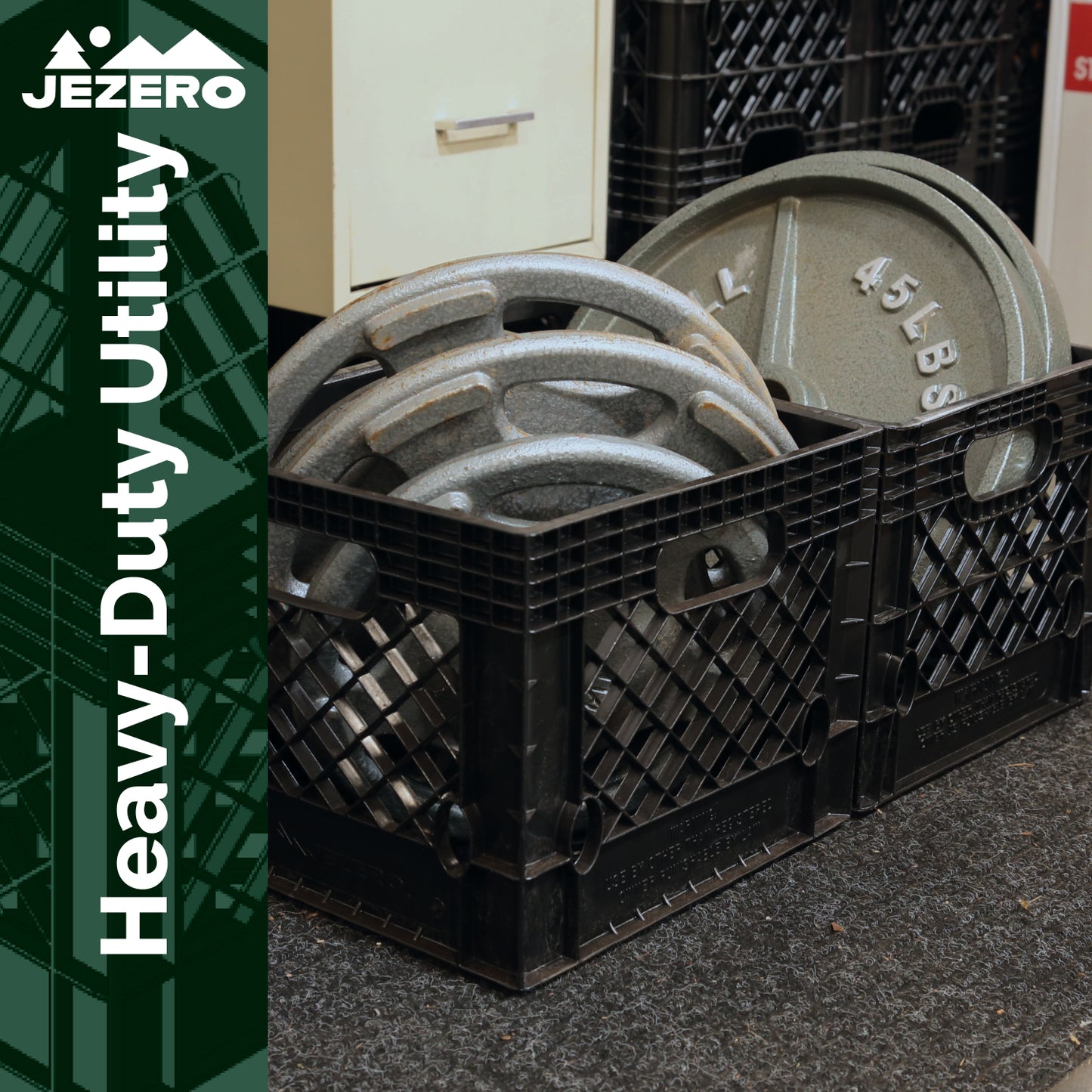 Heavy Duty Utility Tote Crate, 13" x 13" x 11"