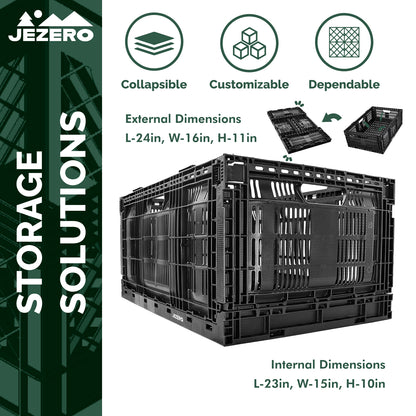 Collapsible Storage Crate, 24" x 16" x 11"